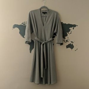 Eloquii Midi Sleeve Dress with Tie Waist